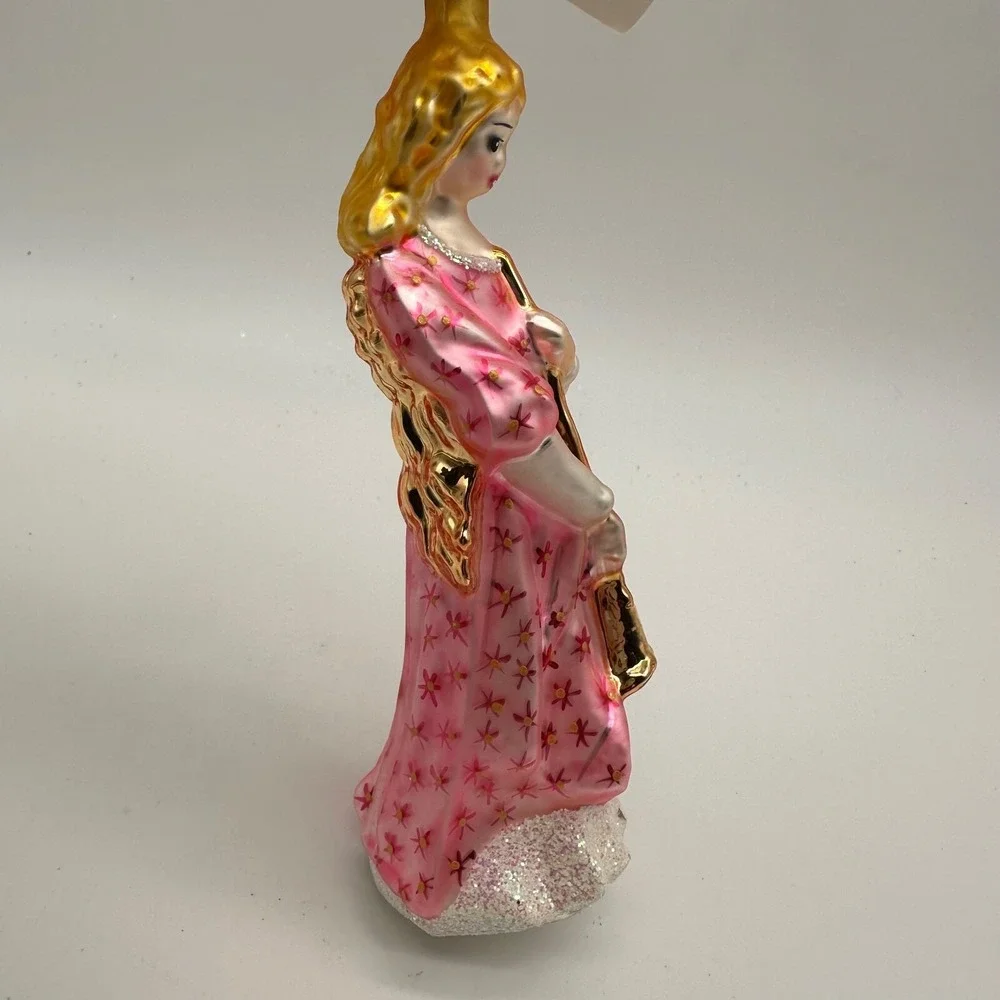 Christopher Radko HEAVENLY TRIUMPH 1996 Christmas Ornament, Angel, Horn, Pink‎